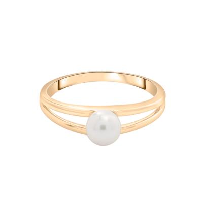 Freshwater Cultured Pearl Mini Split Shank Ring in 10K Yellow Gold
