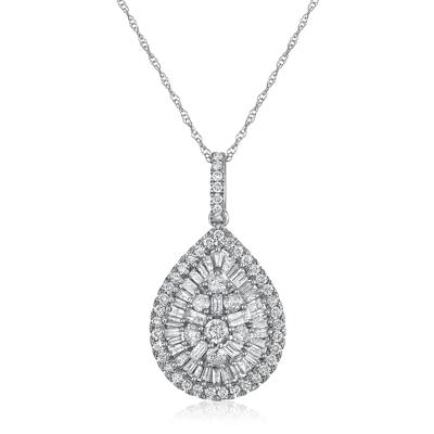 Diamond Pendant in 10K White Gold (1 ct. tw.)