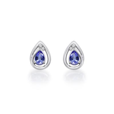 Tanzanite and Diamond Accent Earrings in Sterling Silver