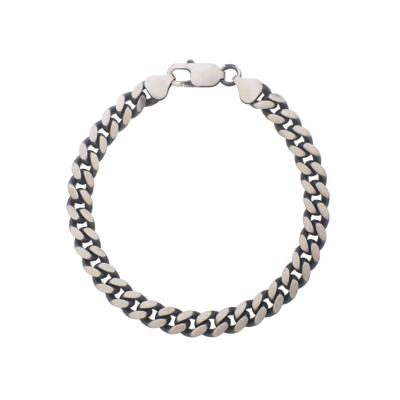 Miami Cuban Gunmetal Finish Bracelet in Sterling Silver, 7MM, 8.25"