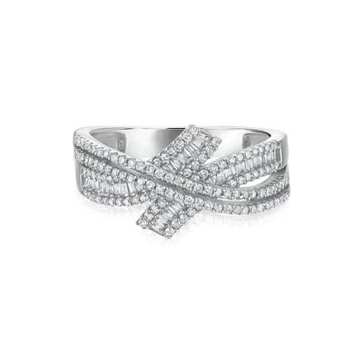 Diamond Bypass Crossover Ring in 10K White Gold (1/2 ct. tw.)