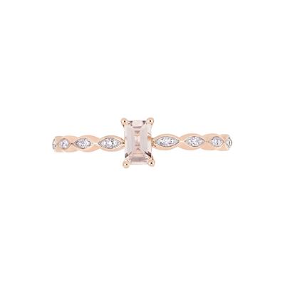 Emerald-Cut Morganite Ring in 10K Rose Gold