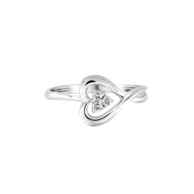 Diamond Heart Ring in 10K White Gold