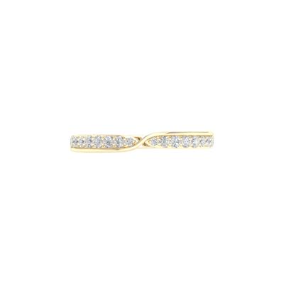 Pinched Diamond Stack Band in 10K Yellow Gold (1/4 ct. tw.)