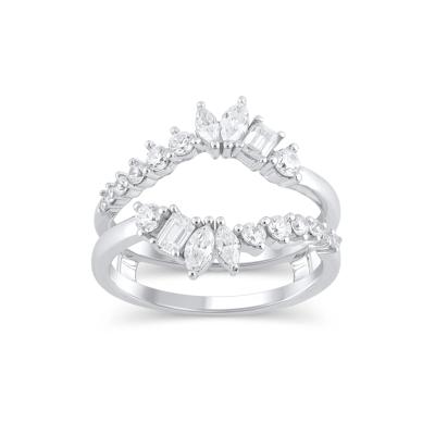 Lab Grown Diamond Off-Set Contour Insert Ring in 14K White Gold (1 ct. tw.)