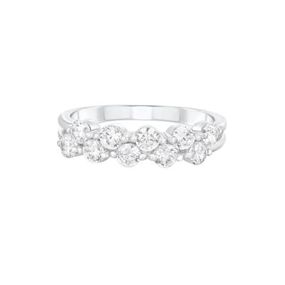 Diamond Double Row Offset Ring in 14K White Gold (1 ct. tw.)