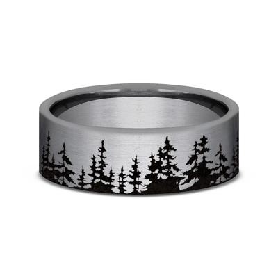 Men’s Tantalum Tree Line Band, 8MM
