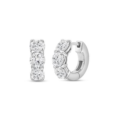 Lab Grown Diamond Huggie Hoop Earrings in 14K White Gold (4 ct. tw.)