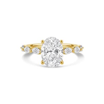 Lab Grown Oval Diamond Engagement Ring in 14K Yellow Gold (3 3/4 ct. tw.)