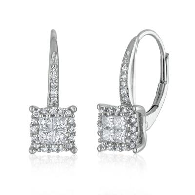 Diamond Drop Earrings in 14K White Gold (1/2 ct. tw.)
