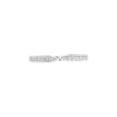 Pinched Diamond Stack Band in 10K White Gold (1/4 ct. tw.)