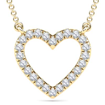 Diamond Accent Heart Necklace in 10K Yellow Gold