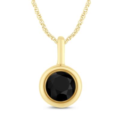 Black Diamond Bezel Pendant in 10K Yellow Gold (1 ct.)
