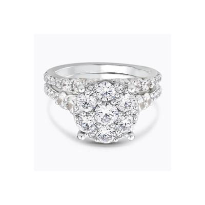Lab Grown Diamond Round Composite Engagement Ring in 10K White Gold (3 ct. tw.)