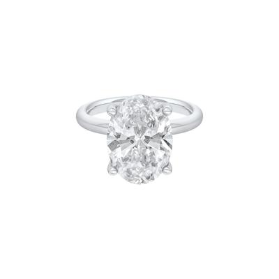 Lab Grown Diamond Oval Solitaire Engagement Ring in 14K White Gold (6 ct. tw.)