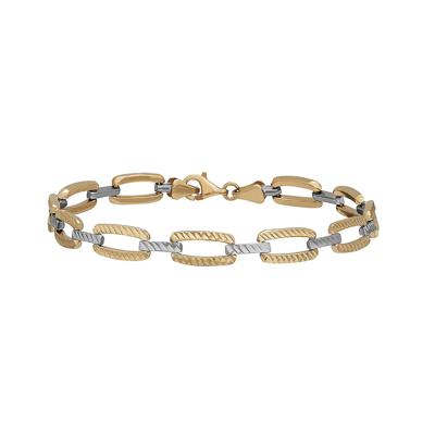 Stampato Bracelet in 14K Yellow & White Gold
