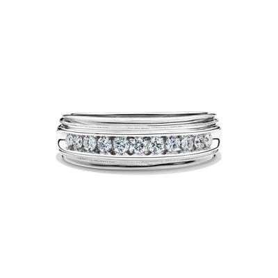 Men’s Diamond Channel Set Ring in 14K White Gold (1/2 ct. tw.)