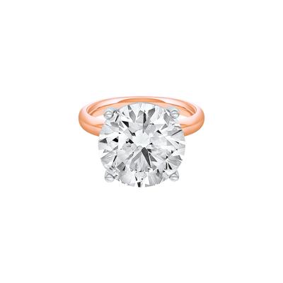 Lab Grown Diamond Round Solitaire Engagement Ring in 14K Rose and White Gold (10 ct.)