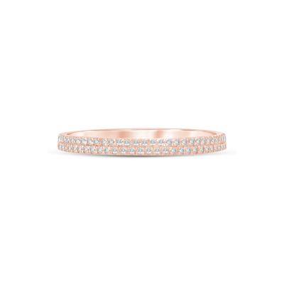 Diamond Double Row Stack Band in 10K Rose Gold (1/8 ct. tw.)