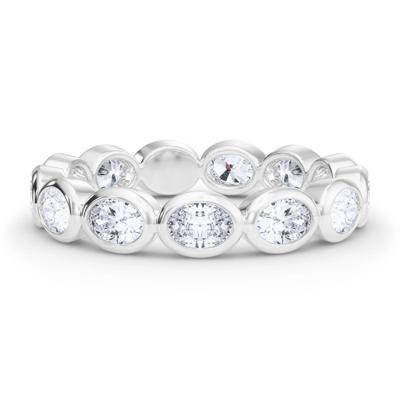 Lab Grown Diamond Bezel-Set Oval True Eternity Band in Platinum