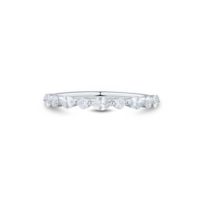 Lab Grown Marquise and Round Diamond Band in 10K White Gold (1/2 ct. tw.)