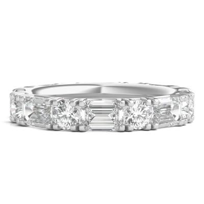 Round and Emerald-Cut Lab Grown Diamond Eternity Band in Platinum (5 ct. tw.)