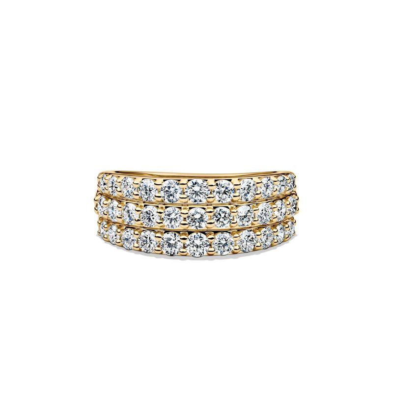 Lab Grown Diamond Three-Row Band in 10K Yellow Gold &#40;1 1/2 ct. tw.&#41; – Image 1 of 4