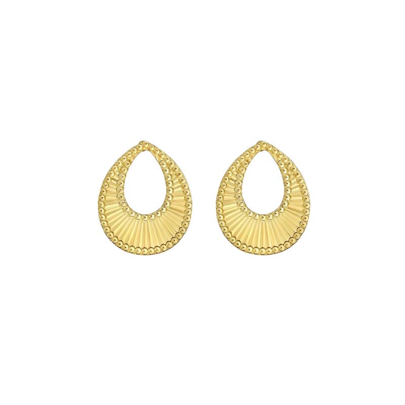 Diamond Cut Teardrop Stud Earrings in 14K Gold – Image 2 of 2
