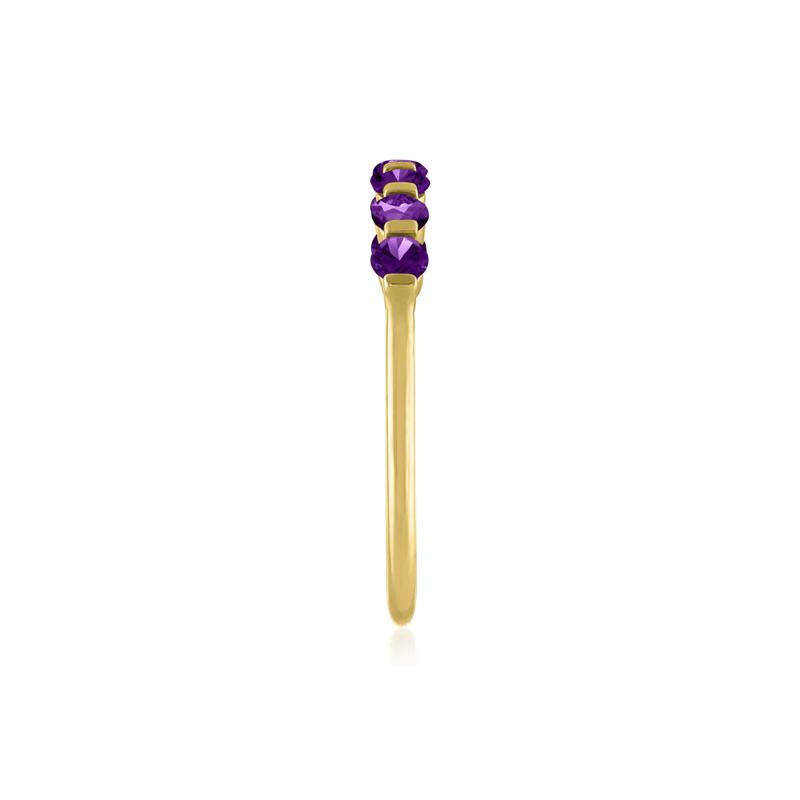 Amethyst Shared-Prong Band in 10K Yellow Gold – Image 3 of 3