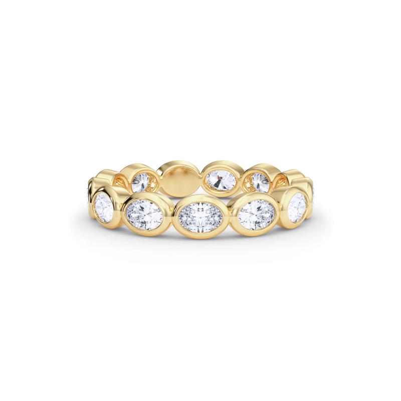 Lab Grown Diamond Bezel-Set Oval True Eternity Band in 14K Yellow Gold  – Image 1 of 5