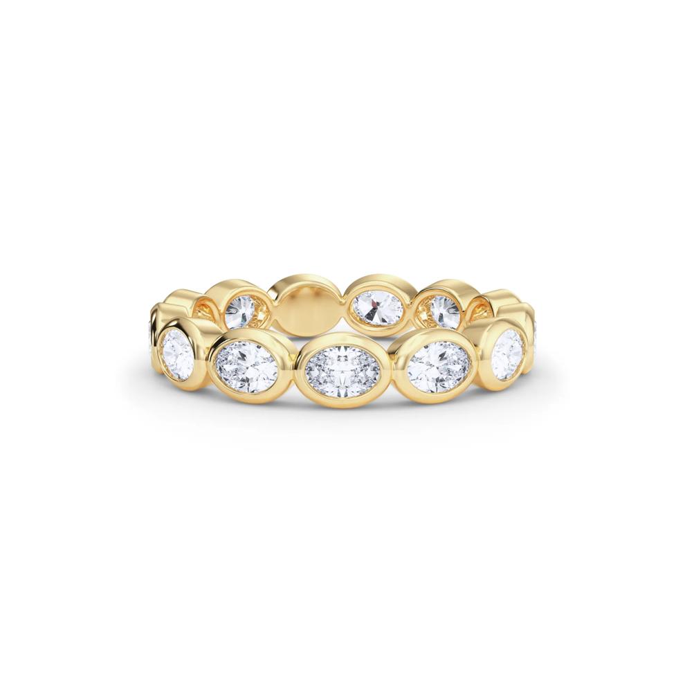 Lab Grown Diamond Bezel-Set Oval True Eternity Band in 14K Yellow Gold  – Image 1 of 5