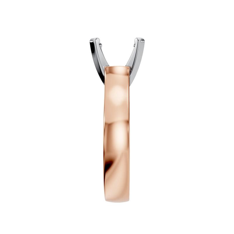 Solitaire Semi-Mount Engagement Ring in 14K Rose Gold (Setting Only) – Image 6 of 8