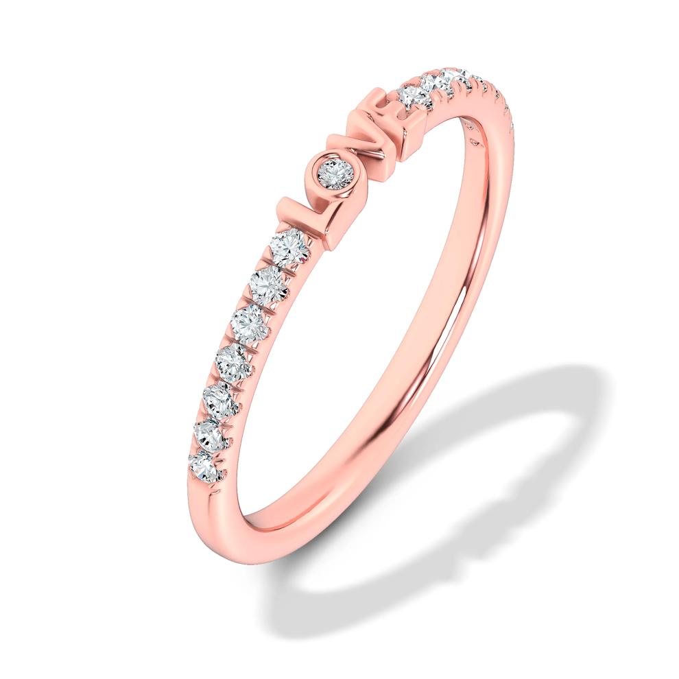 Diamond "Love" Stack Band in 10K Rose Gold (1/7 ct. tw.) – Image 4 of 4