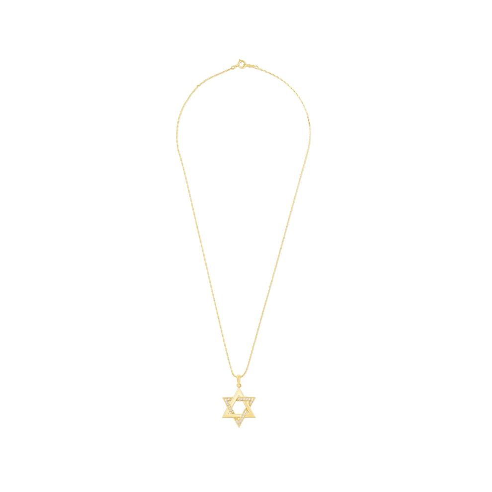 Diamond Star of David Pendant in 14K Yellow Gold (1/8 ct. tw.) – Image 3 of 4