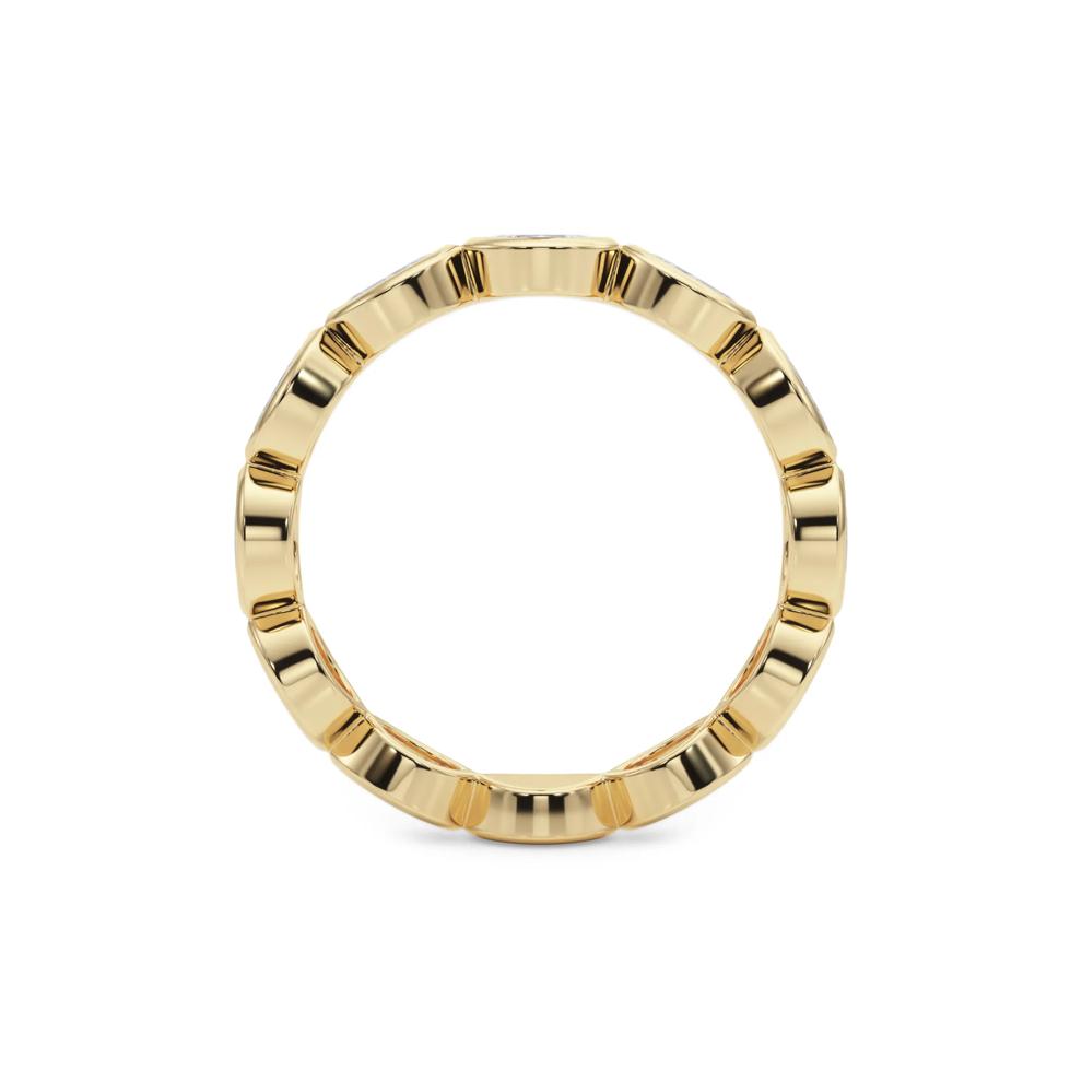 Diamond Bezel-Set Marquise True Eternity Band in 14K Yellow Gold – Image 2 of 5