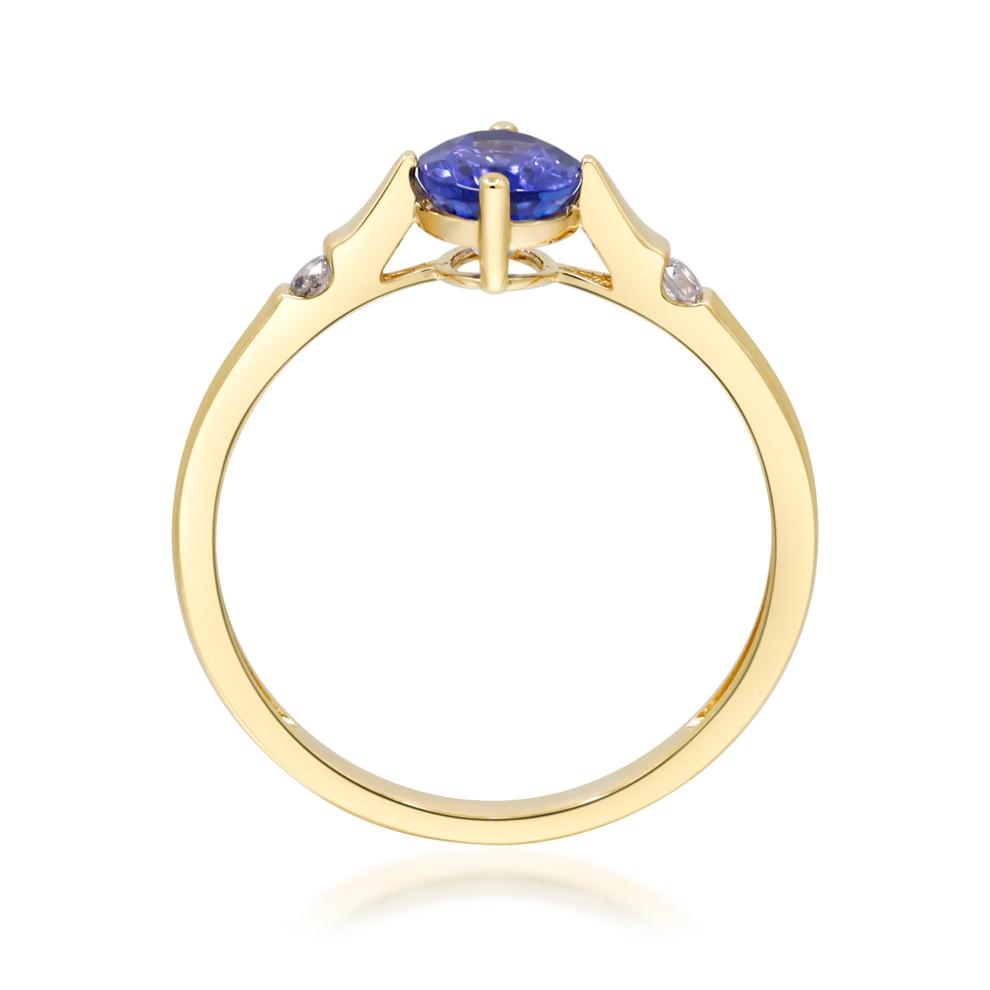 Oval Tanzanite &amp; Diamond Accent Ring in 10K Yellow Gold – Image 2 of 4