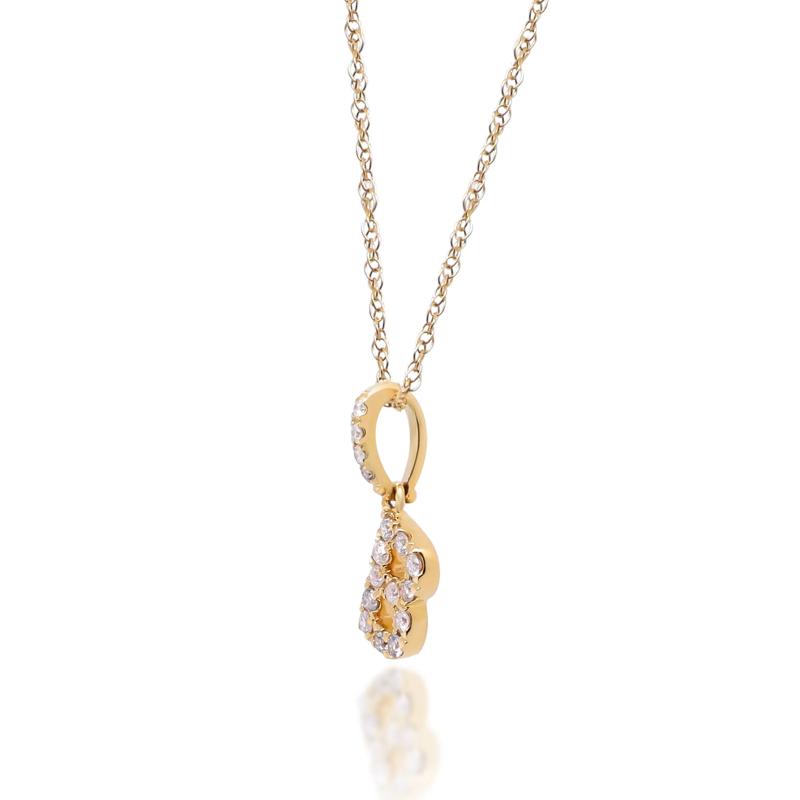 Diamond B Initial Pendant in 10K Yellow Gold &#40;1/10 ct. tw.&#41; – Image 2 of 4