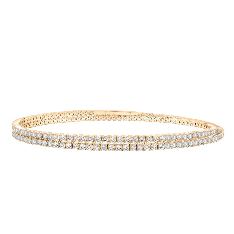 Diamond Crossover Flexible Bangle in 10K Yellow Gold (3 ct. tw.) – Image 1 of 1
