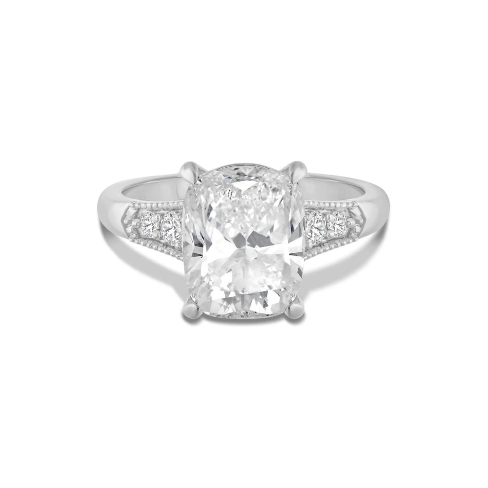 Lab Grown Diamond Elongated Cushion Engagement Ring in 14K White Gold (4 1/4 ct. tw.) – Image 1 of 4