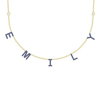 Custom Diamond Cut Cable Chain Initial Charm and Name Necklace