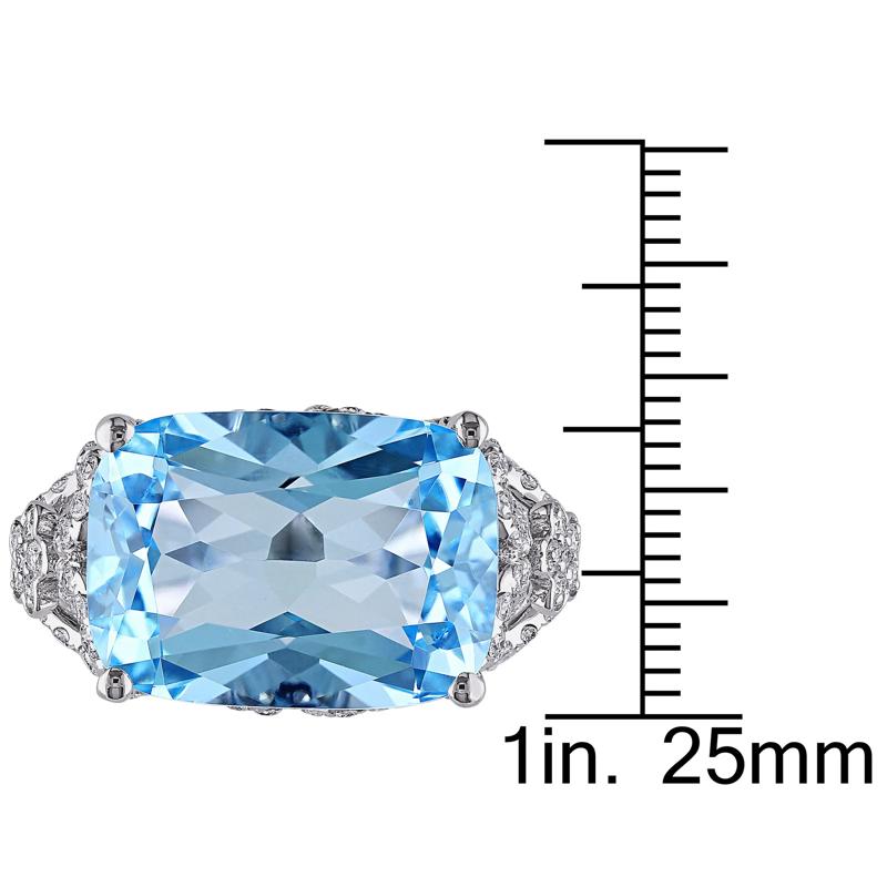 Sky Blue Topaz and Diamond Ring in 14K White Gold &#40;2 1/3 ct. tw.&#41; – Image 7 of 7