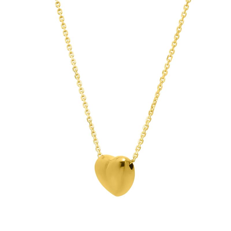 Puff Heart Pendant in 14K Yellow Gold – Image 2 of 4