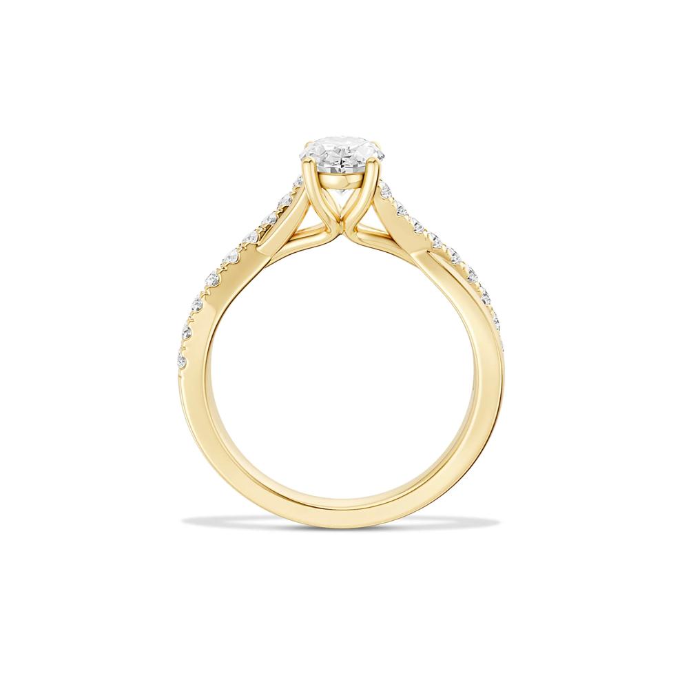 Diamond Oval Halo Engagement Ring in 18K Yellow Gold (1 1/4 ct. tw.) – Image 4 of 5