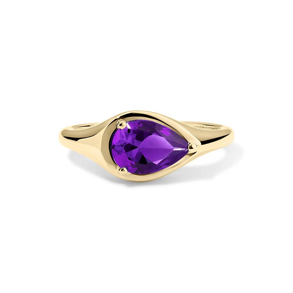 Pear-Shaped Amethyst Ring in 10K Yellow Gold – Image 1 of 4