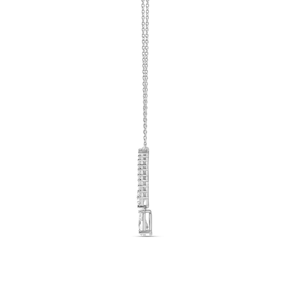 Lab Grown Diamond V-Shape Drop Necklace in 14K White Gold (1/3 ct. tw.) – Image 2 of 3
