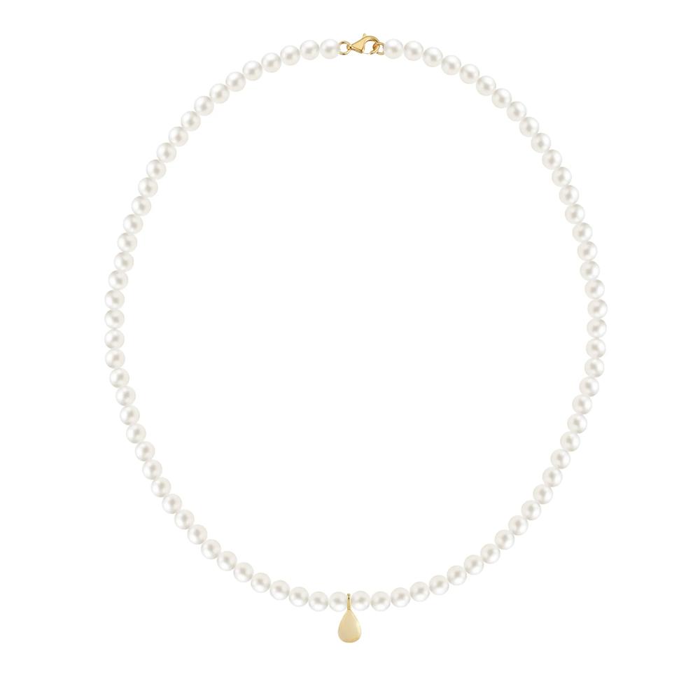 Freshwater Cultured Pearl Necklace With Pear-Shaped Drop Pendant in 10K Yellow Gold – Image 2 of 4