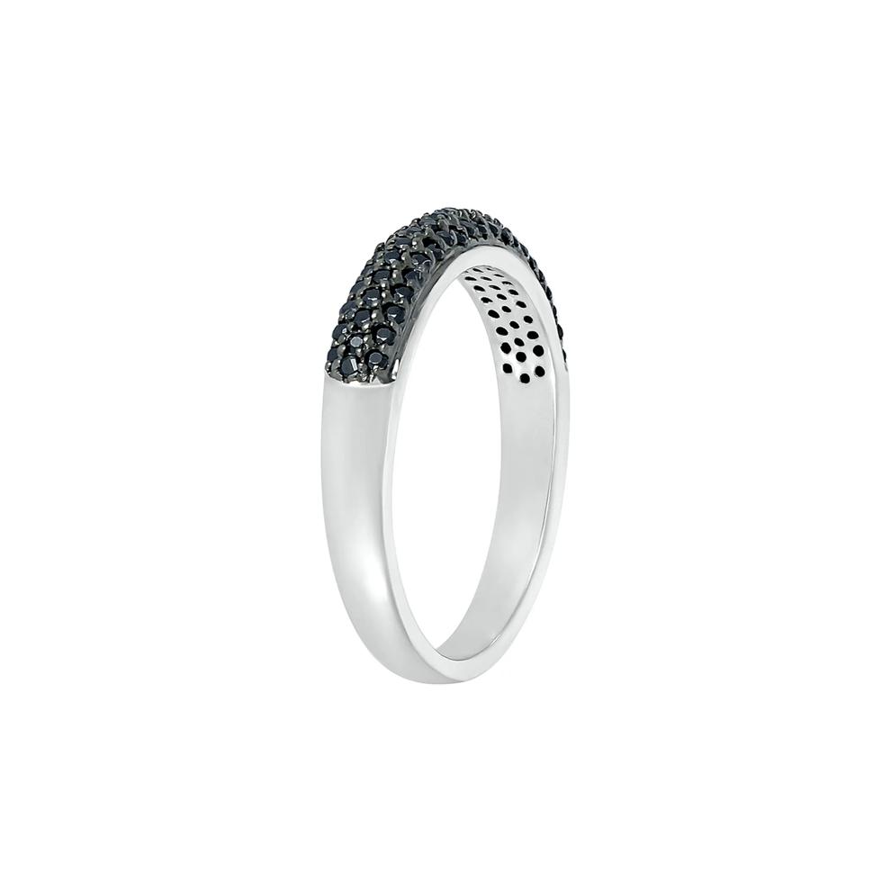 Black Diamond Dome Ring in Sterling Silver (1/3 ct. tw.) – Image 4 of 5