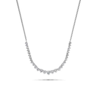 Lab-Created White Sapphire Graduated Frontal Necklace in Sterling Silver