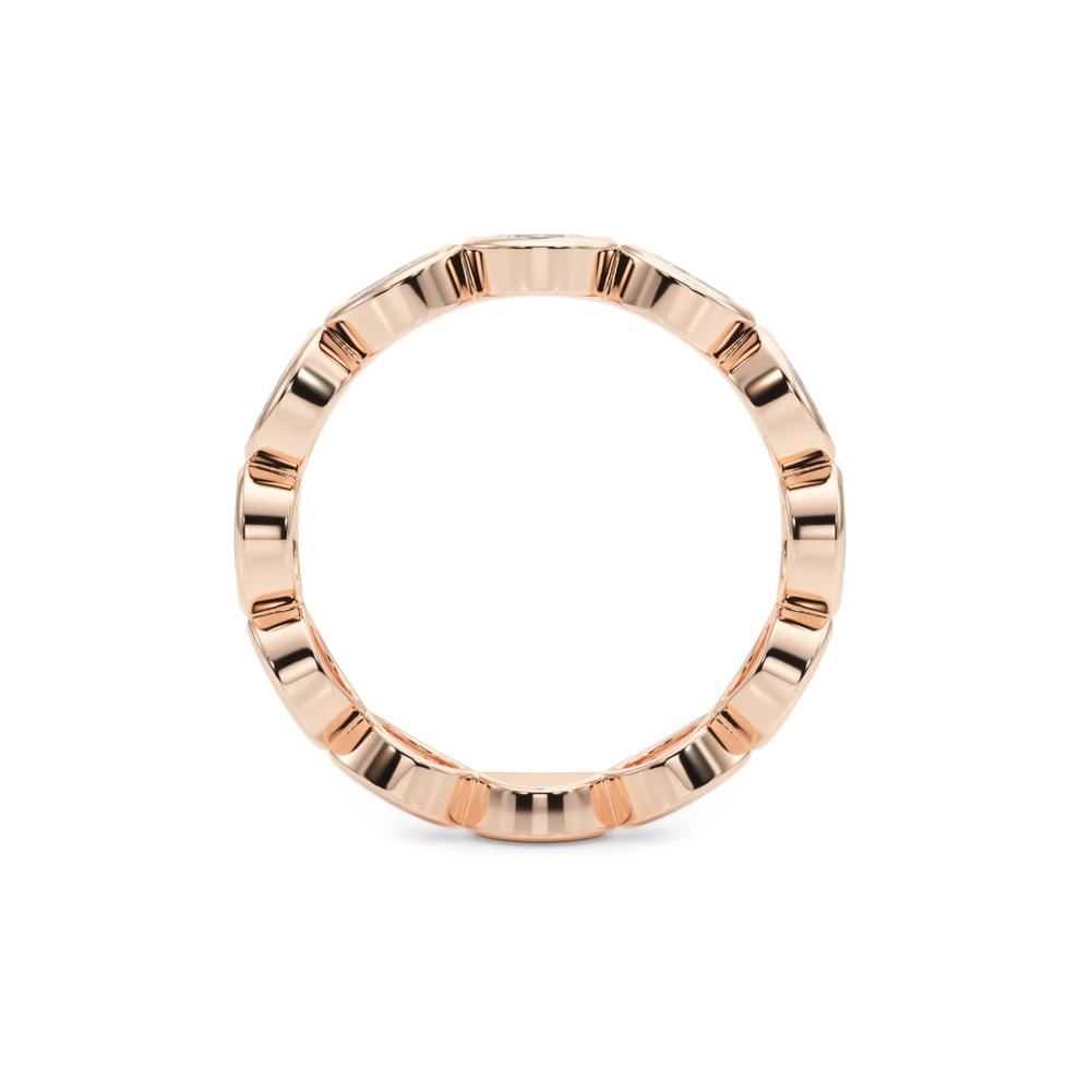 Diamond Bezel-Set Marquise True Eternity Band in 14K Rose Gold – Image 2 of 5