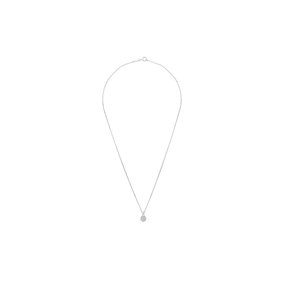 Lab Grown Diamond Seven-Stone Cluster Pendant Necklace in 10K White Gold (1/2 ct. tw.) – Image 3 of 4